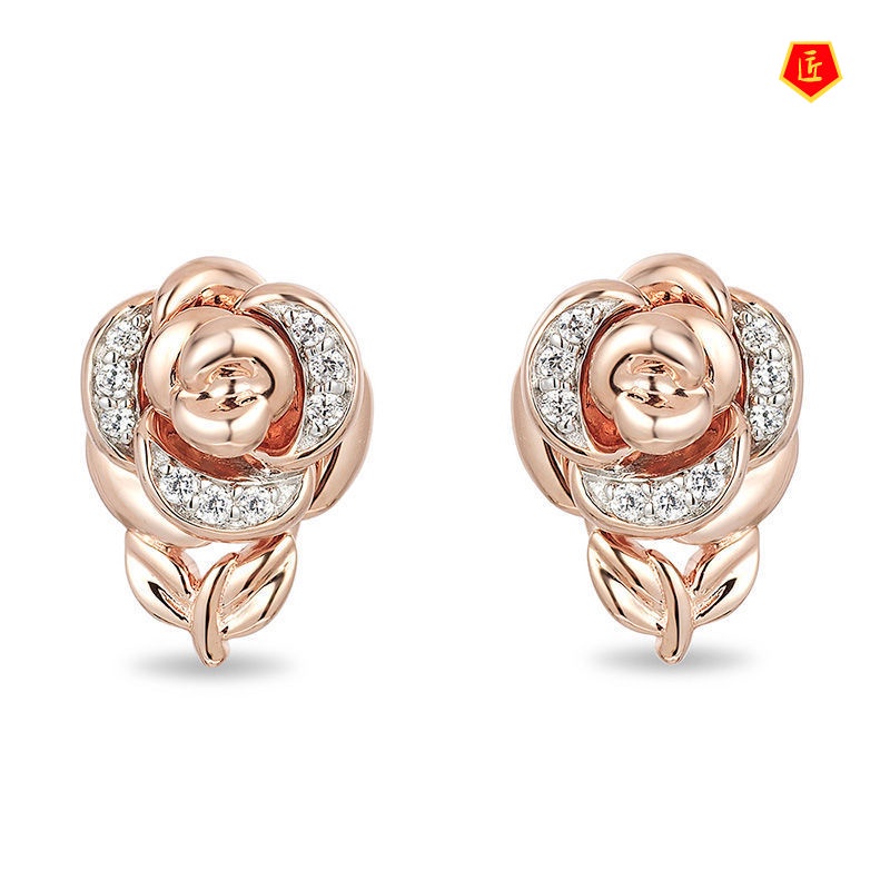 [Ready Stock]New Rose Pendant Ring Stud Earrings