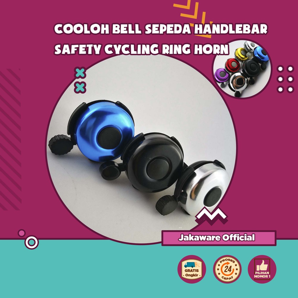 BELL SEPEDA HANDLEBAR SAFETY CYCLING RING HORN BEL SEPEDAH ONTEL ONTHEL WARNA HITAM KLAKSON LONCENG 