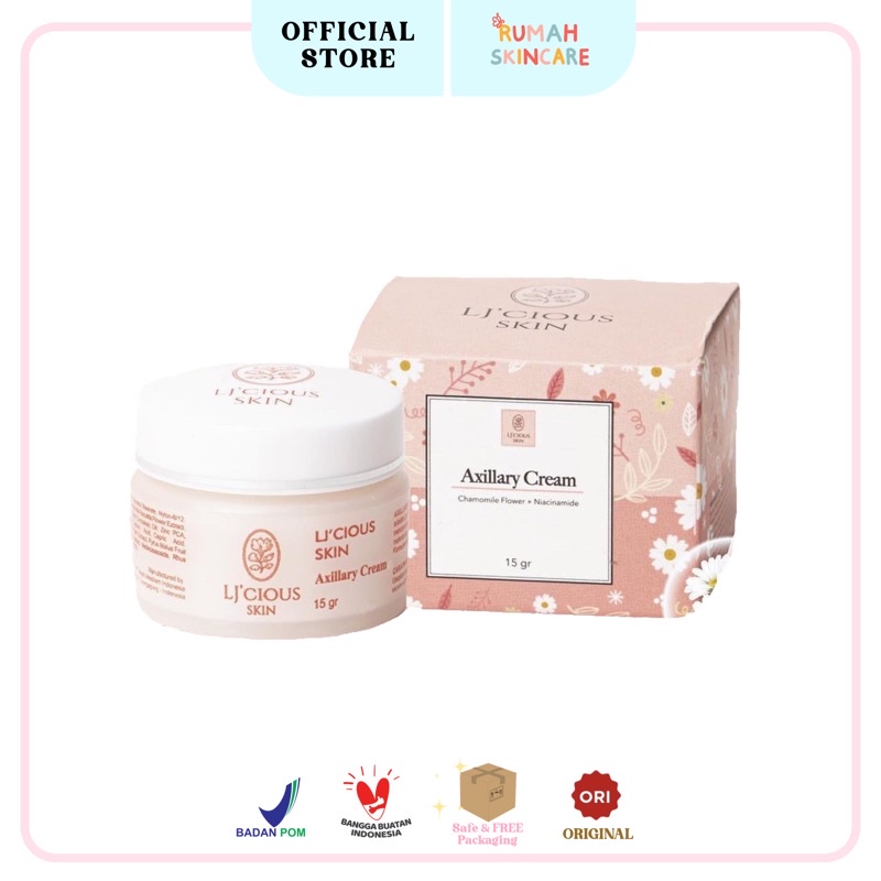 LJ’CIOUS SKIN Axillary cream 15gr BPOM Lightening Cream | Armpit Cream | Underarm Cream | Pencerah Ketiak Cream Pemutih ketiak Pencerah lipstan hitam selangkangan leher hitam