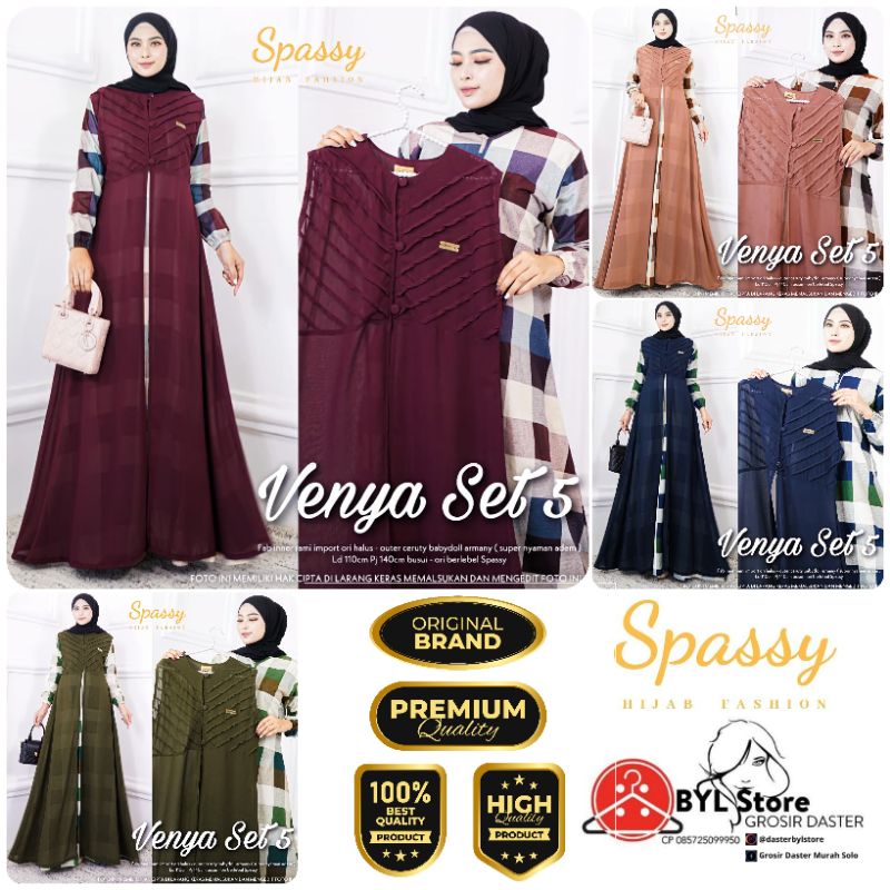 VENYA SET 5 DRESS MAXY ORIGINAL BY SPASSY//GAMIS DRESS TERBARU//DRESS WANITA PREMIUM BERLABEL