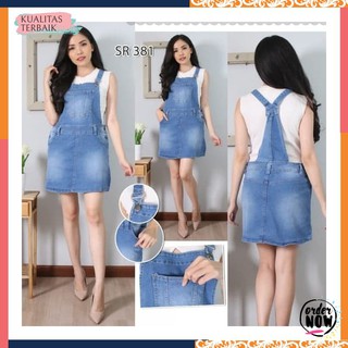 Fashion Pakaian Baju  Kodok  Monyet Overall Jeans  Wanita 