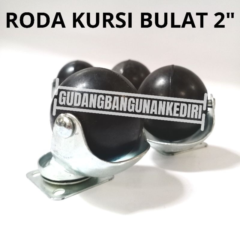 Roda kursi bulat 2&quot; roda caster 2 INCI Roda karet 50mm kastor 5cm