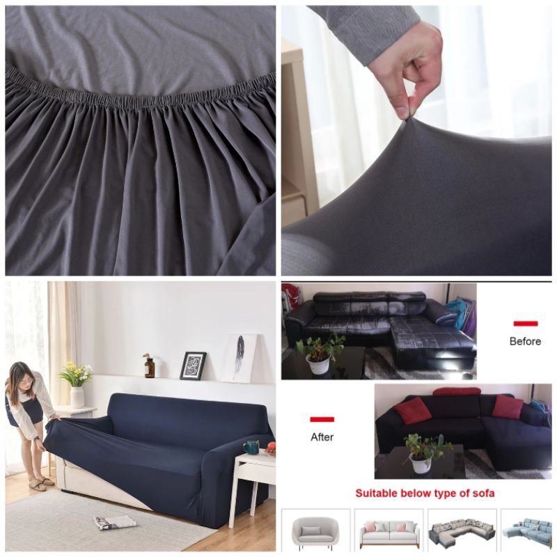 cover sarung sofa 1 2 3 dudukan elastis motif import