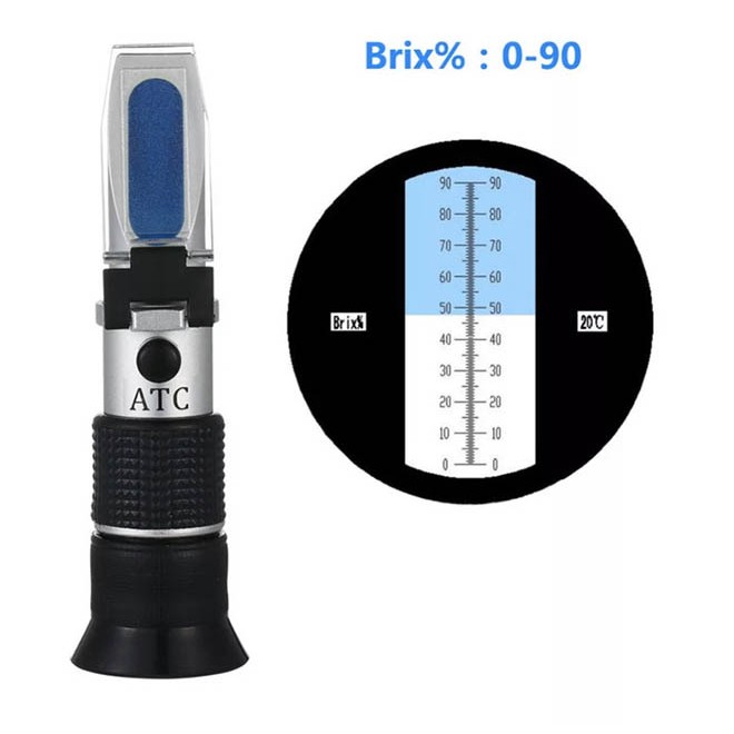 

Brix 0-90 Refraktometer Gula Sirup Jus Madu Buah Juice Refractometer 0 - 90 Fruit Wine Maple 090