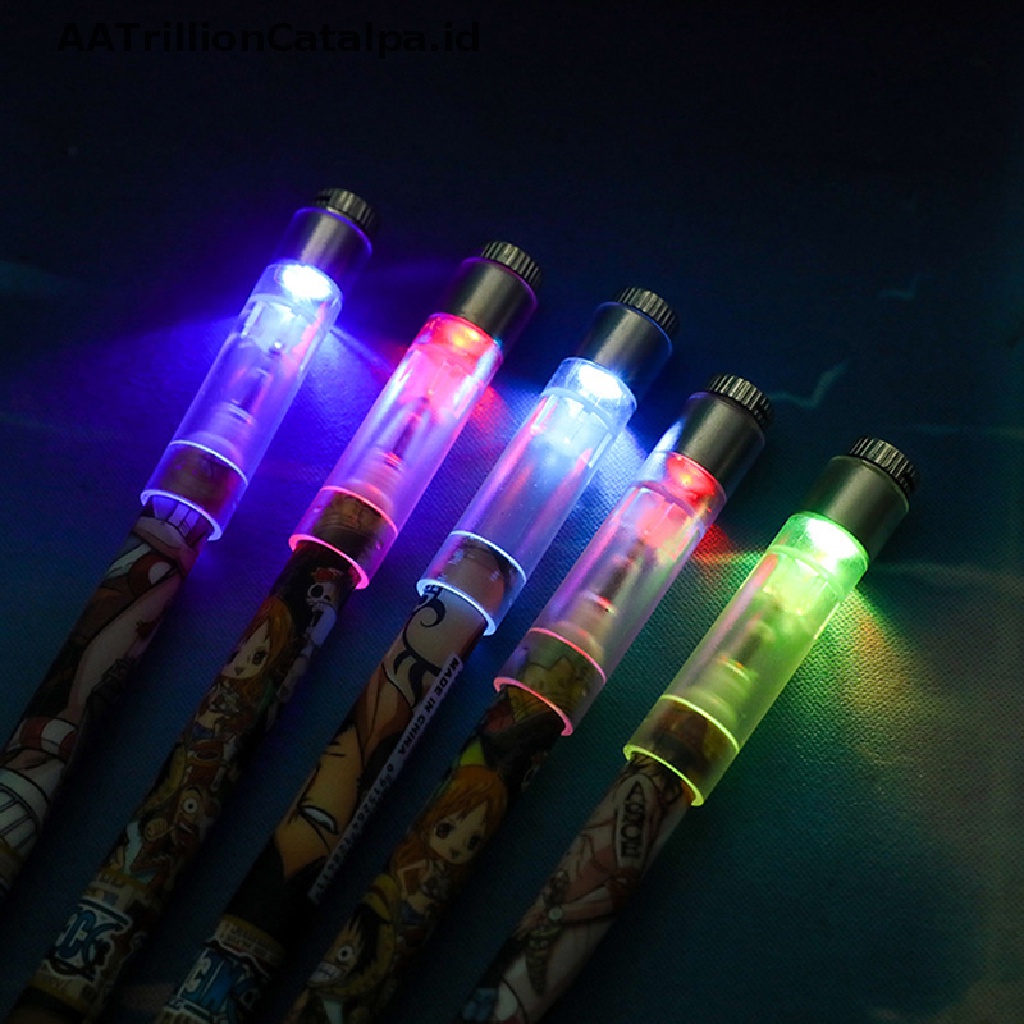 (AATrillionCatalpa) Pulpen Gel LED One Piece Anti Stress Untuk Anak / Dewasa