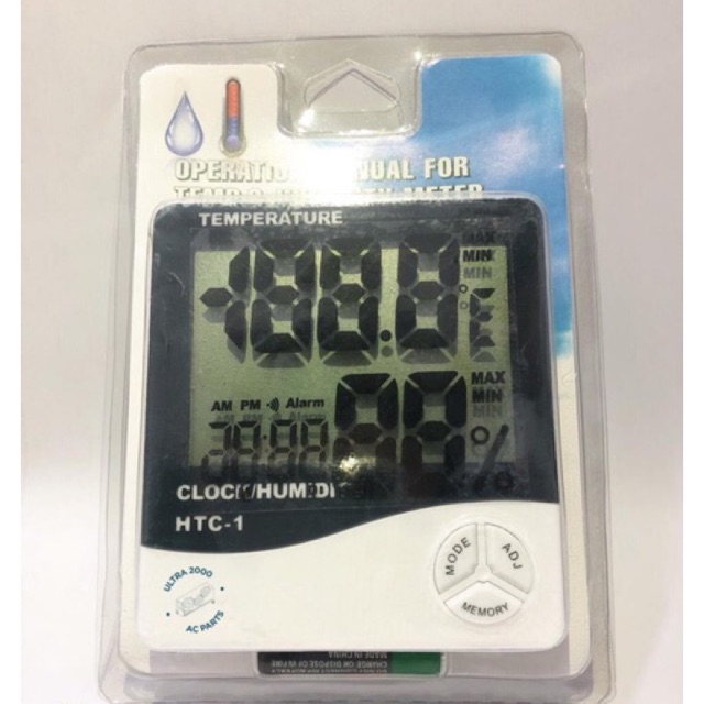 TERMOMETER HYGROMETER RUANG DIGITAL JAM THERMOMETER IN OUT HTC-1