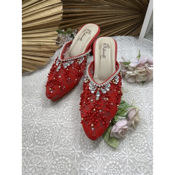 sepatu wedding shoes naima  tanpa tali tinggi 7cm tahu