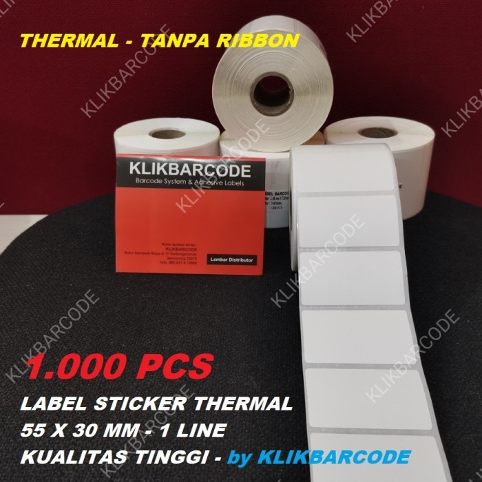 

LABEL DIRECT THERMAL 55X30 - STIKER THERMAL 55 X 30 MM - 1000 STICKER