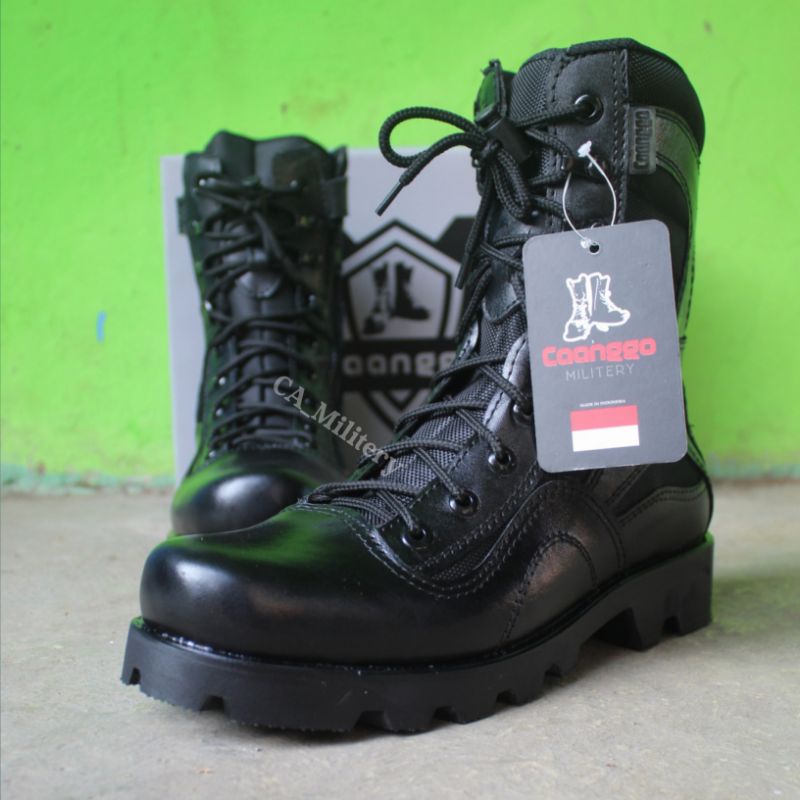 SEPATU PDL TNI POLRI KULIT ASLI SEPATU PDL TNI AD AU AL TACTICAL SATPAM SECURITY ORIGINAL CAANGGO MILITERY