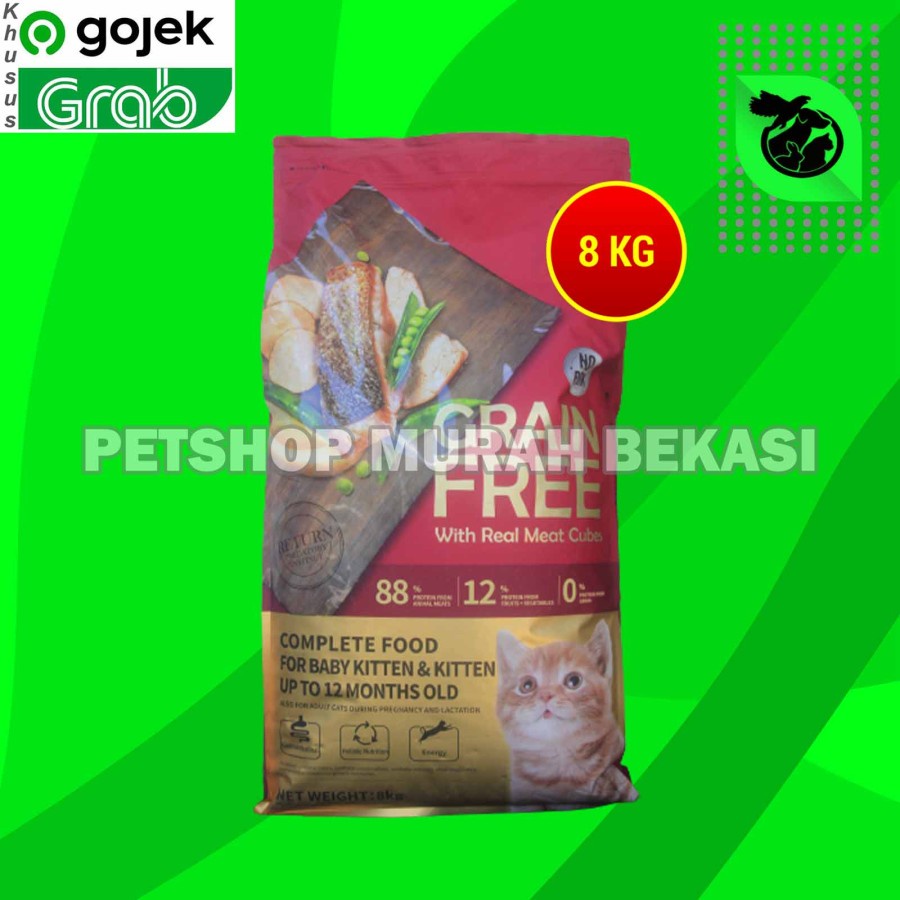 GOSENDKitchen Flavor Free Baby Kitten Cat Dry Food Makanan Kucing 8 KG
