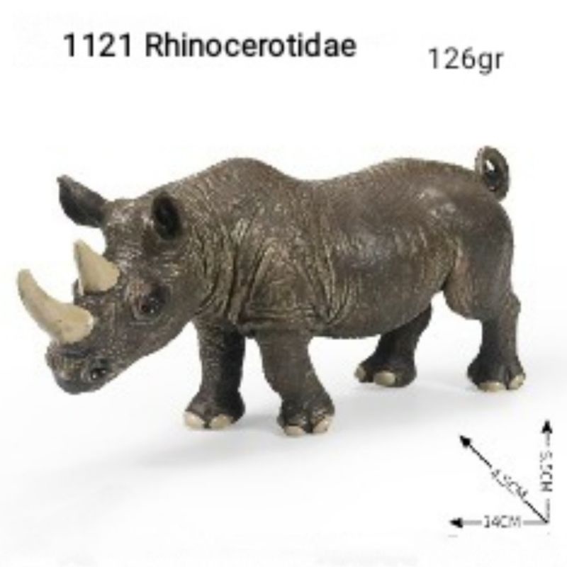Figure Hewan Liar Badak Mainan Safari Animal Kingdom Rhino