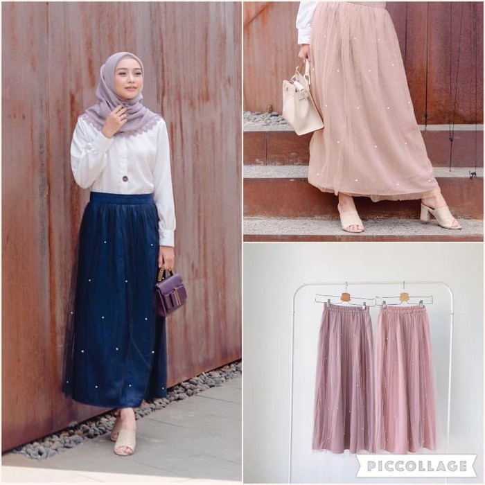 (1KG=6pcs) TUTU MAXI SKIRT - ROK TUTU PEAL MUTIARA TILE flare skirt