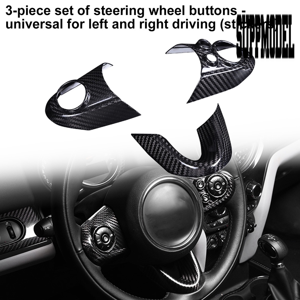 3 Pcs Stiker Cover Setir Mobil MINI F54 F55 F56 F57 F60 Bahan Serat Karbon Tahan Panas