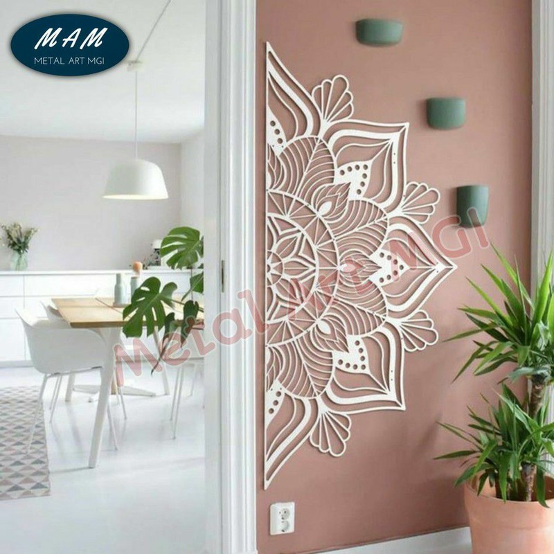 Hiasan Dinding Besi Mandala Silver METAL WALL DECOR dekorasi dinding WALL DECOR
