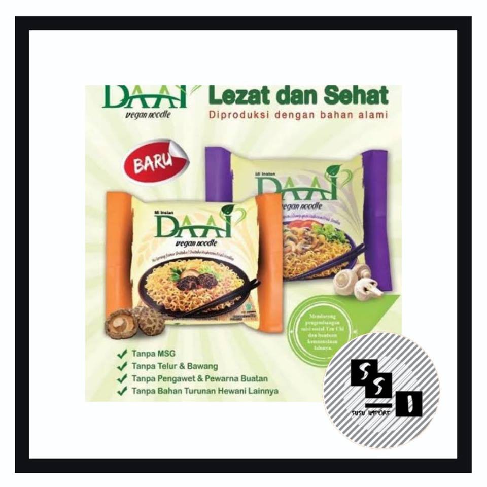 

Daai vegan noodle/ mie goreng champignon / mie goreng jamur shiitake 110grm