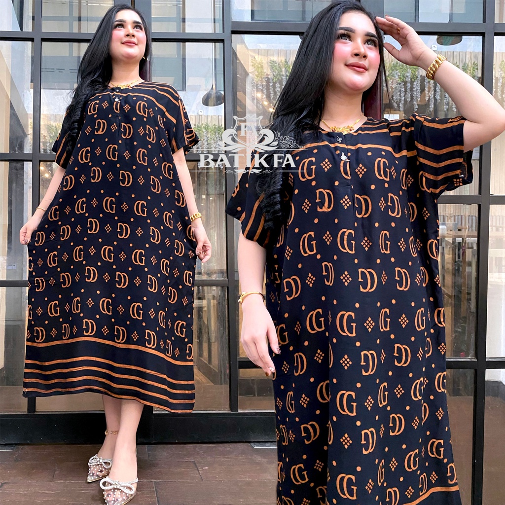 DASTER RAYON JUMBO BIG SIZE XXL CABUTAN | DASTER RAYON NON RUFLE BATIK WANITA  | DASTER KEKINIAN BUSUI KANCING DEPAN MURAH | MOTIF BRANDED