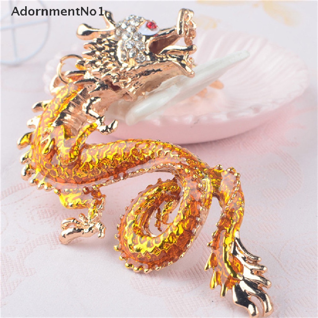 (AdornmentNo1) 1pc Gantungan Kunci Desain Naga Hias Mutiara + Kristal