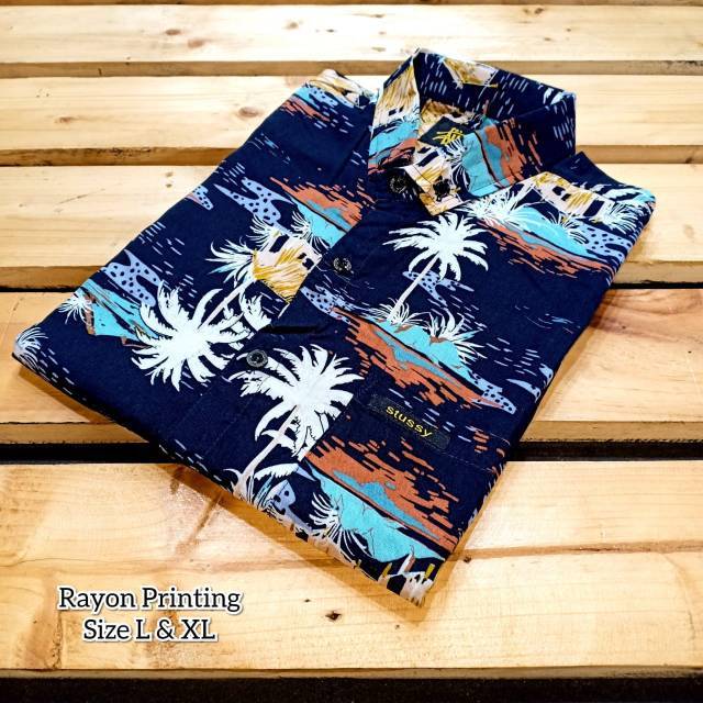 Kemeja Pria Motif Pria Cowok Lengan Pendek Bunga Formal Casual Murah Slimfit All Size M L XL Bagus