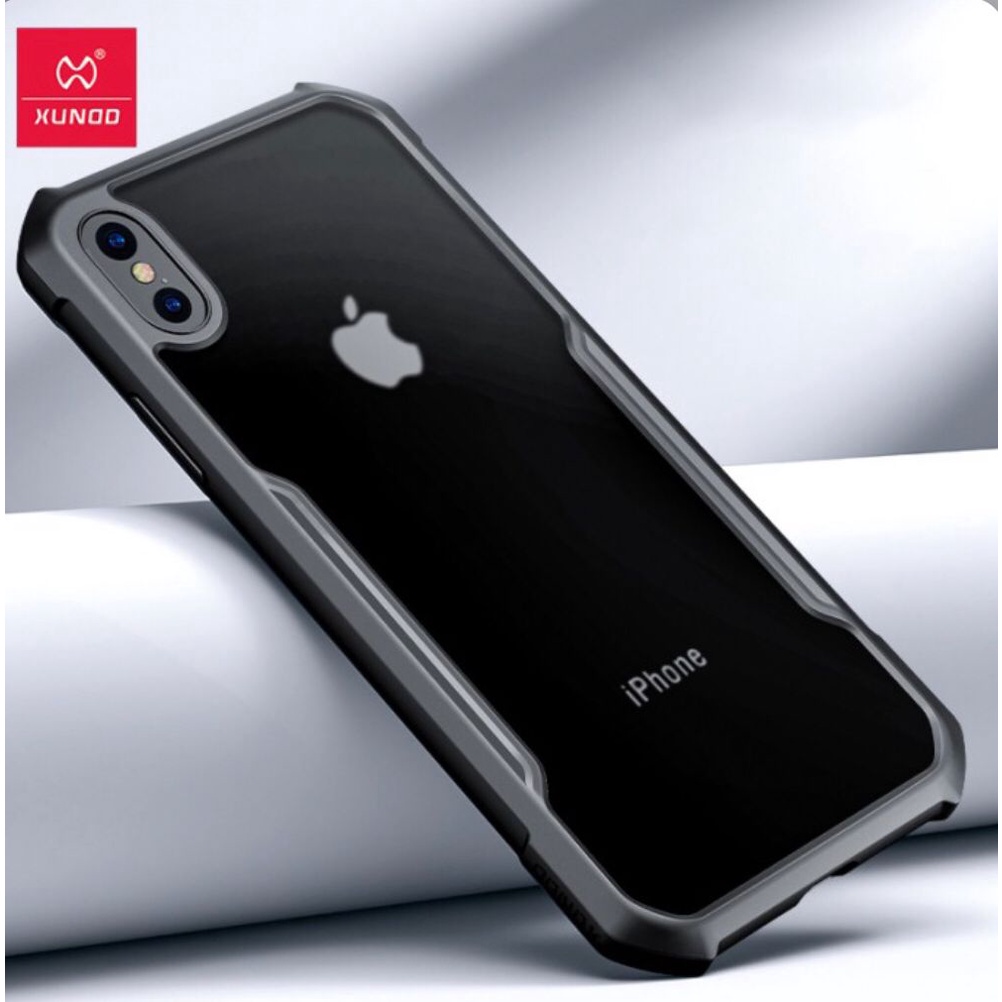 CASE IPHONE XR / IPHONE XS / IPHONE X / IPHONE XS MAX  XUNDD BEATLE ORIGINAL SOFT HARD CASE HYBRID ARMOR - CLEAR LIST BLACK