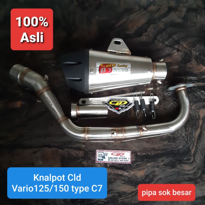 Knalpot cld Vario125/150 type C7 pipa besar/kecil