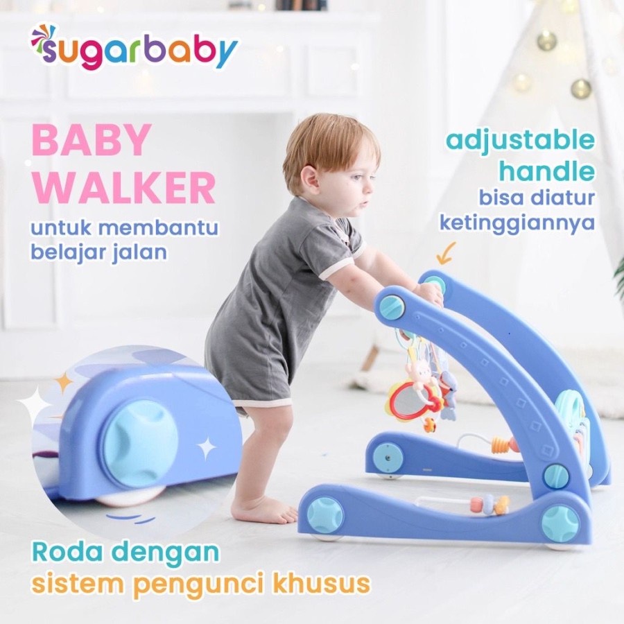 SUGARBABY 2in1 Baby Walker &amp; Playmat/Push Walker/Alat Bantu Jalan Anak