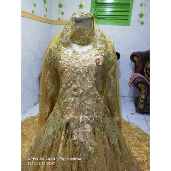 Gaun pengantin candy ekor+veil