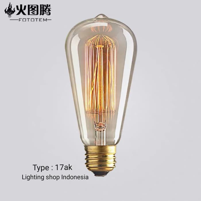  Lampu  bohlam edison filament non led pijar  40watt design 