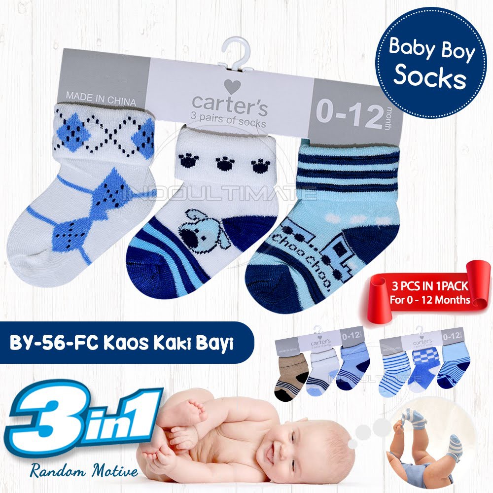 3in1 Kaos Kaki Bayi Import RANDOM Kaos Kaki Bayi Cowok &amp; Cewek Kaos Kaki Bayi Baru BY-56-FC