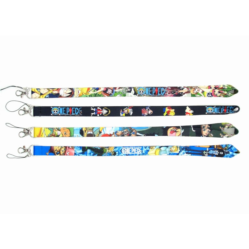 One Piece Tali Lanyard Leher Holder Kartu Id / Handphone Anti Jatuh Untuk Pelajar