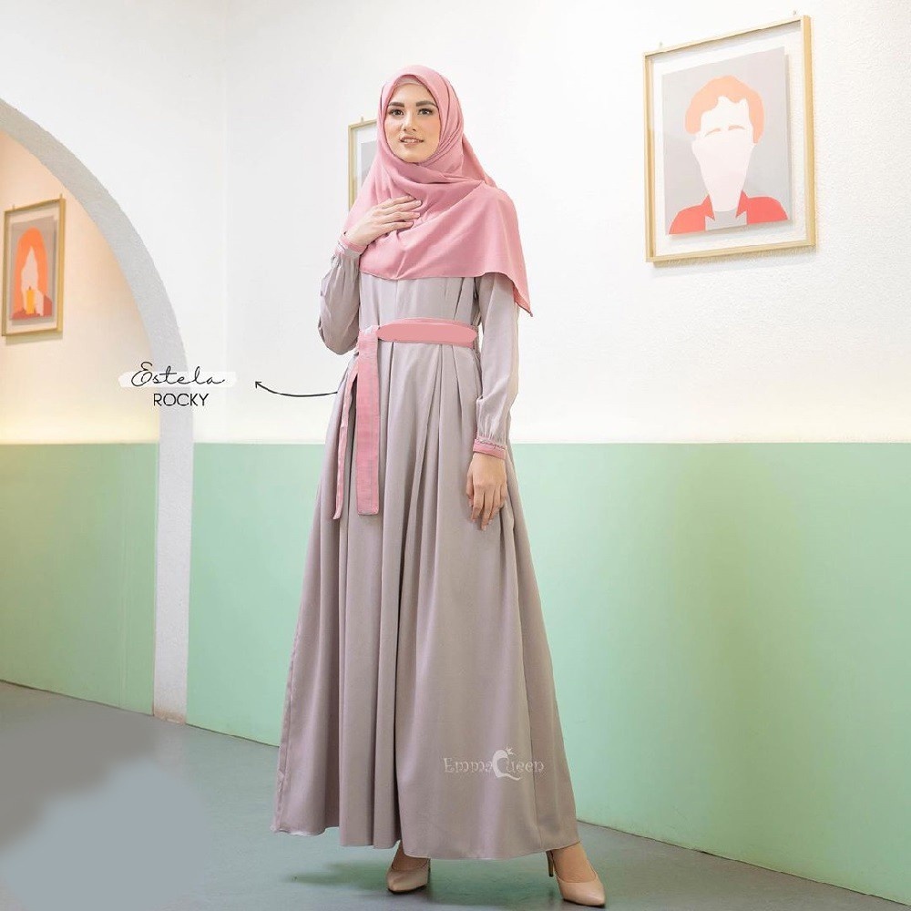 PROMO Baju Gamis Malaysia NBA54 Terbaru 2021 Dress Wanita Syari