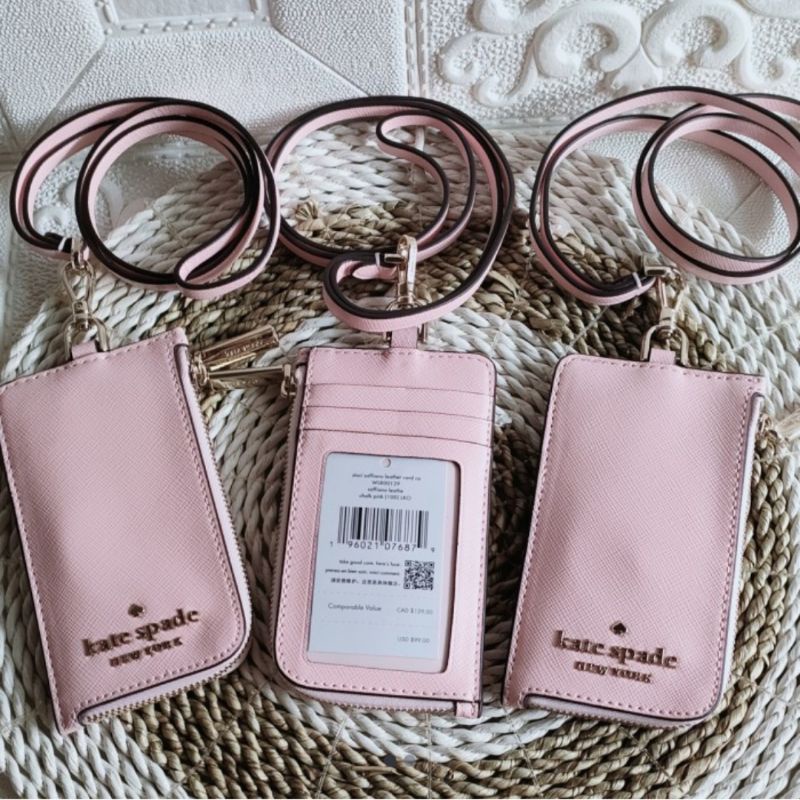 

Lanyard staci saffiano leather chalk pink
