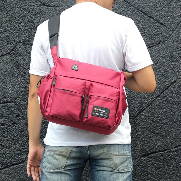 Outvin TL 803 Sling Bag Tas Slempang Pria atau Tas Selempang Pria Distro Original Warna Merah Maroon