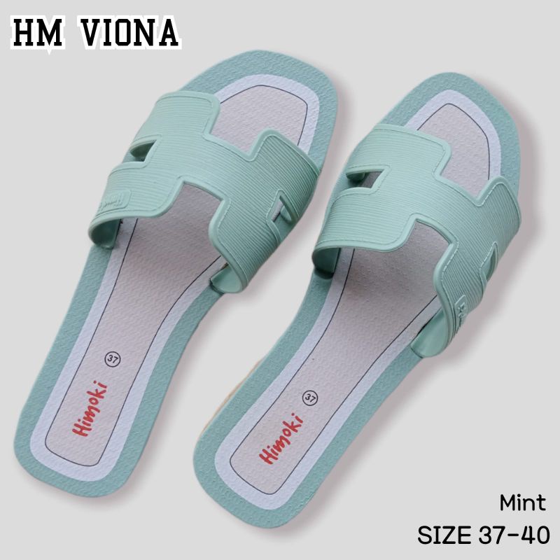 Cuci Gudang Sandal Korea wanita karet flat super awet anti slip HM VIONA