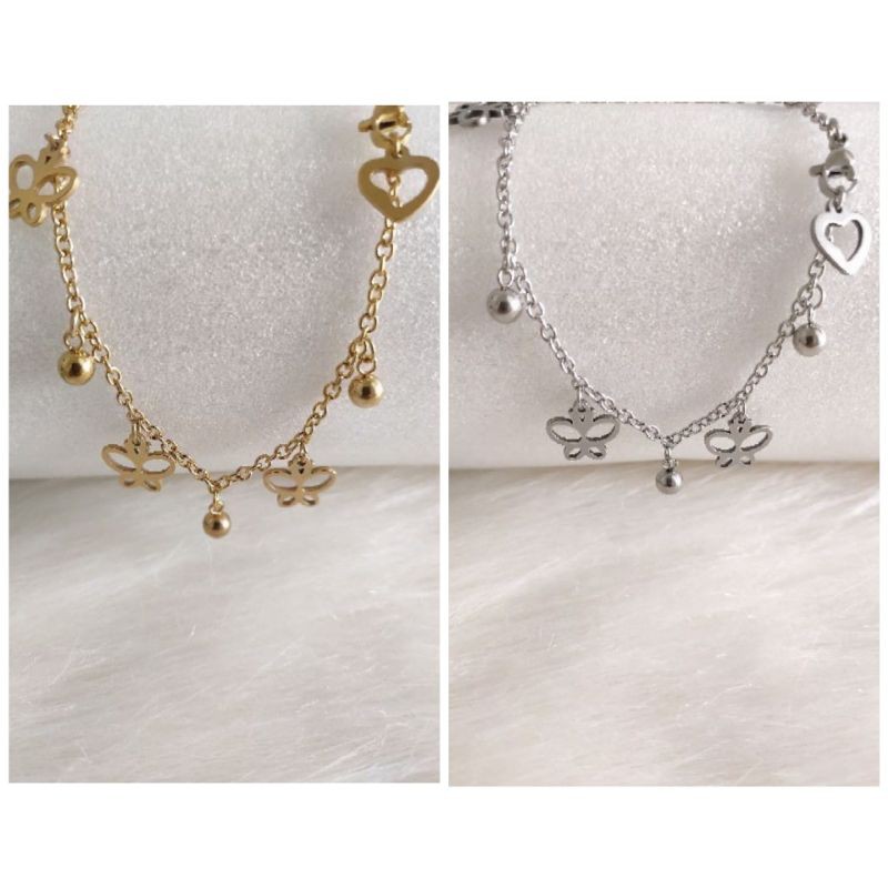 Gelang tangan wanita titanium model cantik panjang 18cm