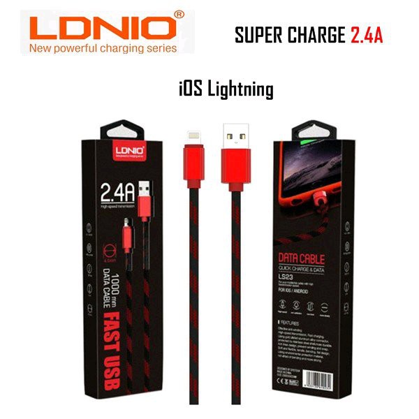 kabel fast charging ldnio 2.4a ls23i lightning