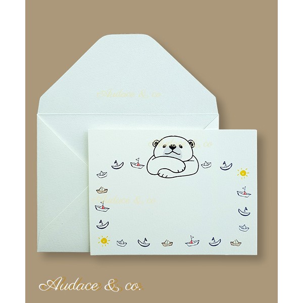 

9 pcs/set kartu & amplop kartu ucapan kosong custom nama tema "Bear