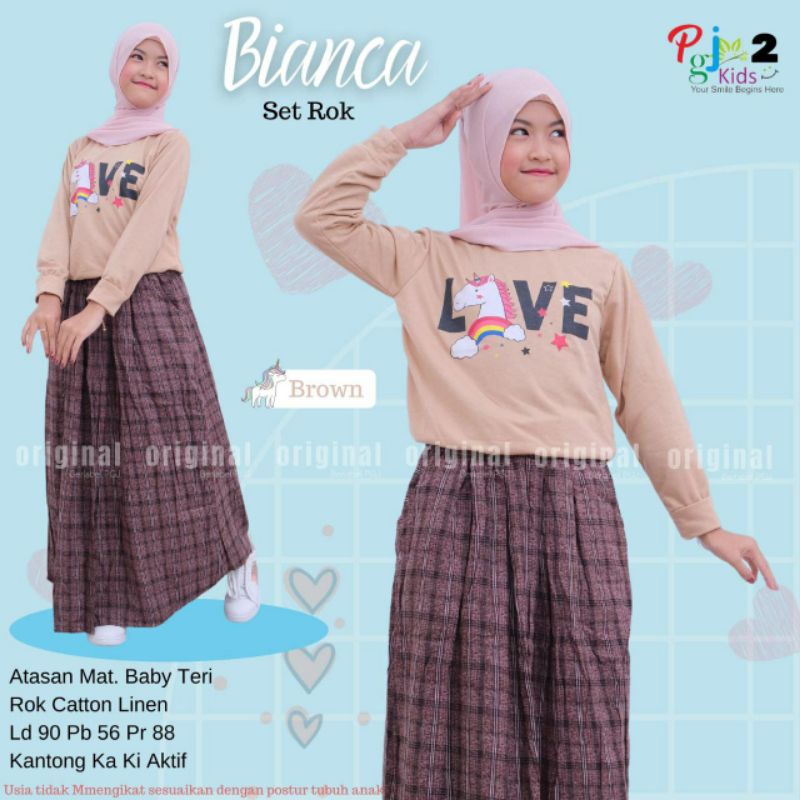 bianca set rok / setelan anak perempuan / one set anak / setelan rok / baju set anak remaja perempua