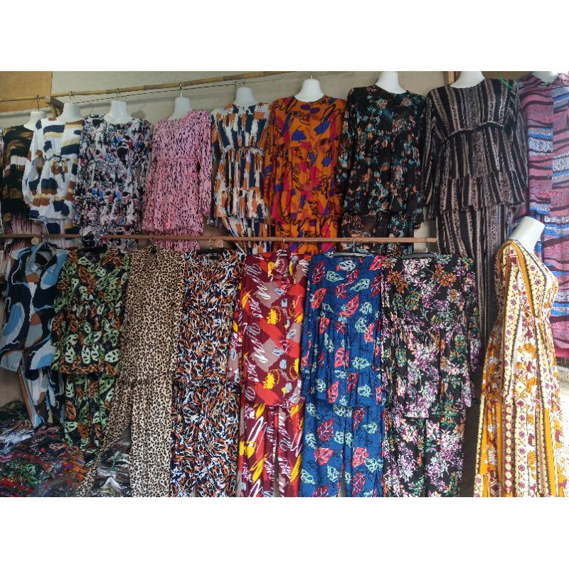 ONE SET / SETELAN MACAN / SETELAN TIE DYE/ SETELAN ABSTRACK / SETELAN BUNGA/SETELAN JUMBO/ SET RAYON