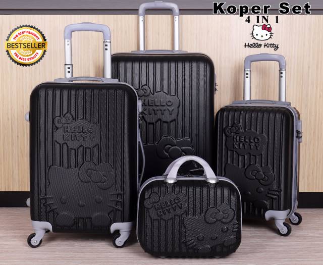 Koper Batam Hello Kitty Fiber 4Set 4in1 4 Roda/ Koper Fiber HK Hello Kitty 24 inch 20 inch 16 Inch