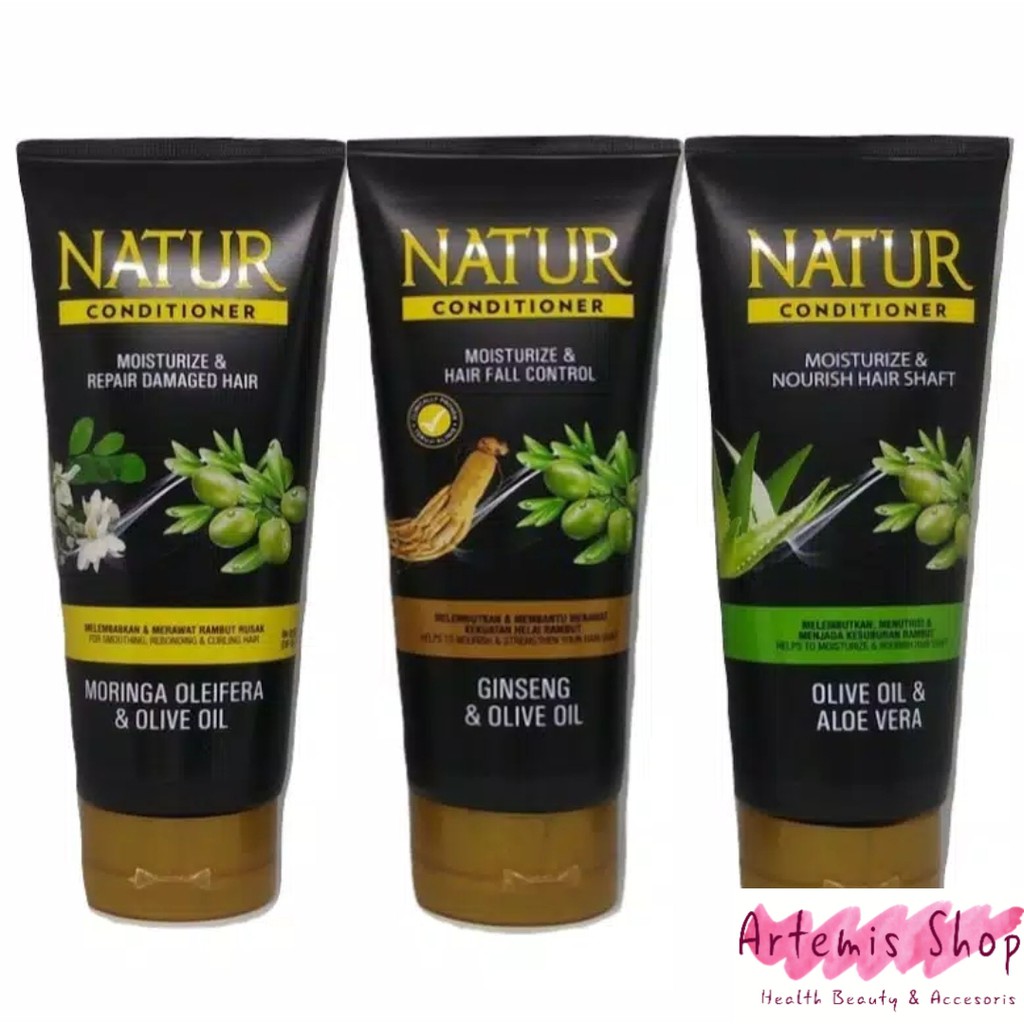 CUCI GUDANG !!! Natur Hair Conditioner Ginseng  Oilve Oil Aloevera Condisioner Rambut Natur 165 ml