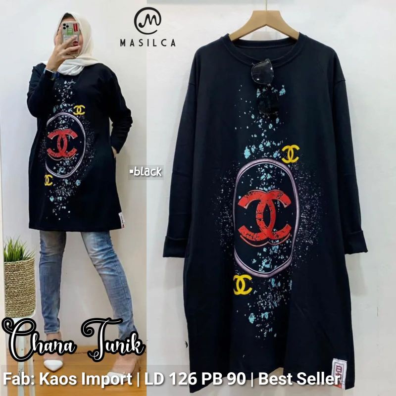 chana tunik kaos import//ori masilca  jumbo
