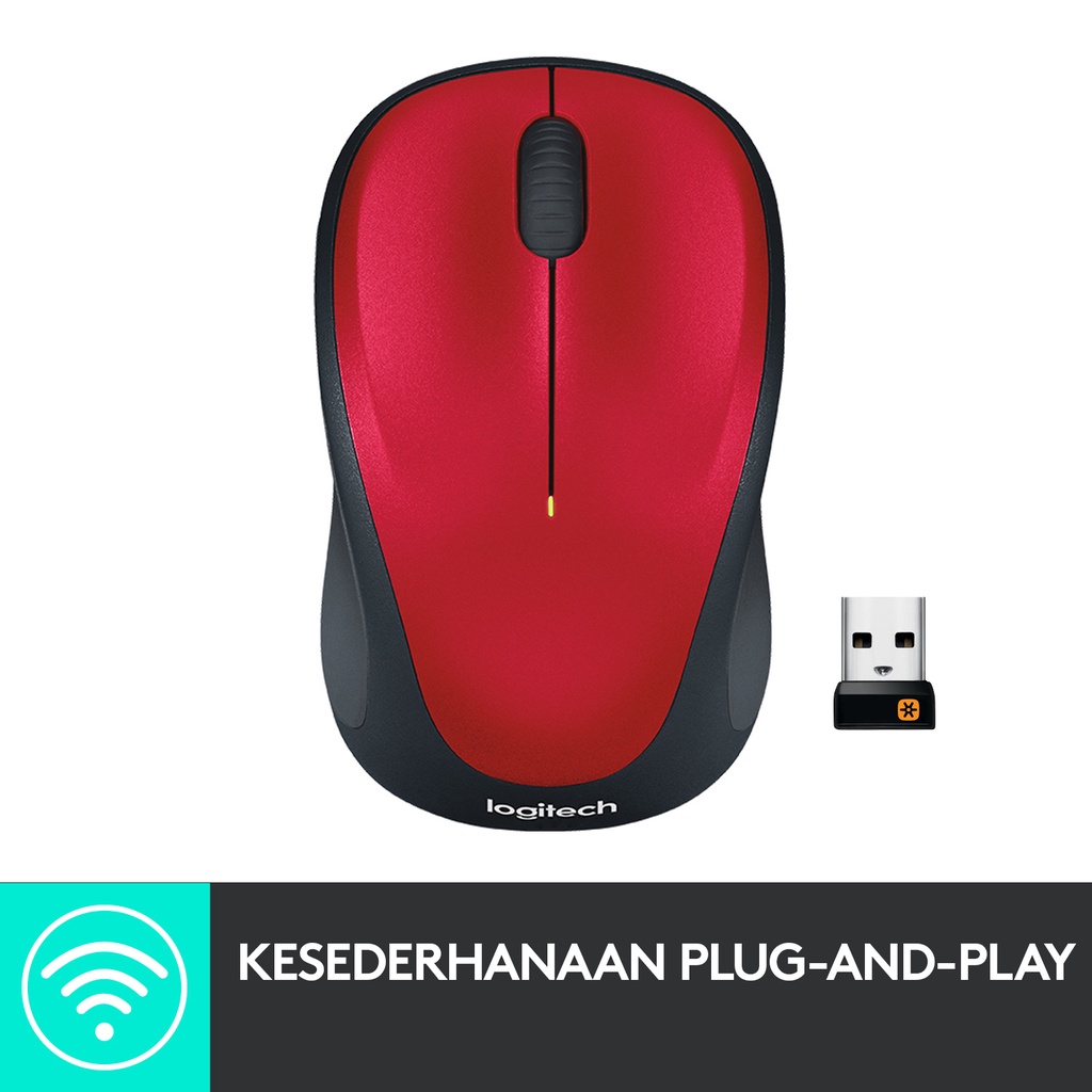 Logitech M235 Mouse Wireless Grip Karet Nyaman