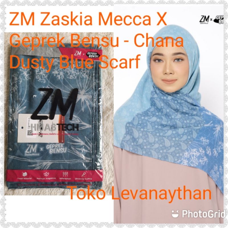 ZM x Geprek Bensu - Chana Hijab Kerudung Segi Empat (ready dusty blue)