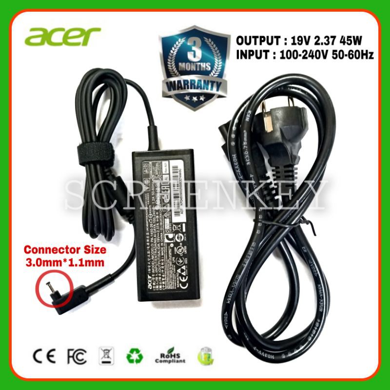 Adaptor Charger Acer Aspire 3 A314-22 A314-22G  Swift 3 SF314-51 SF314-52 SF314-52G SF314-51-52DH Spin 1 SP111-31 SP111-31N