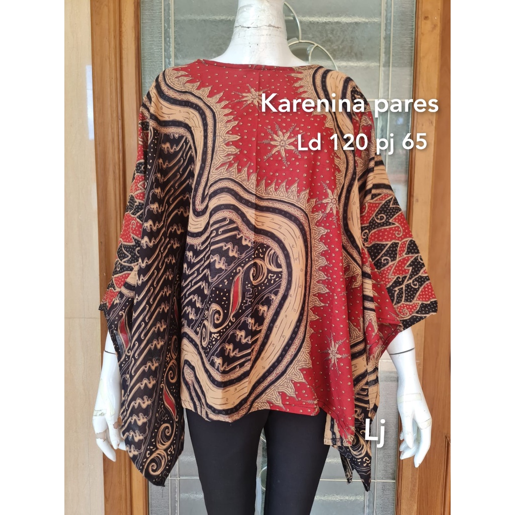 Blus karenina paris motif batik solo atasan blus wanita