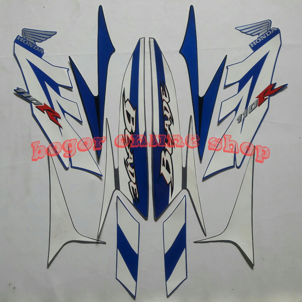 striping body lis motor blade 110r 2009 silver-biru