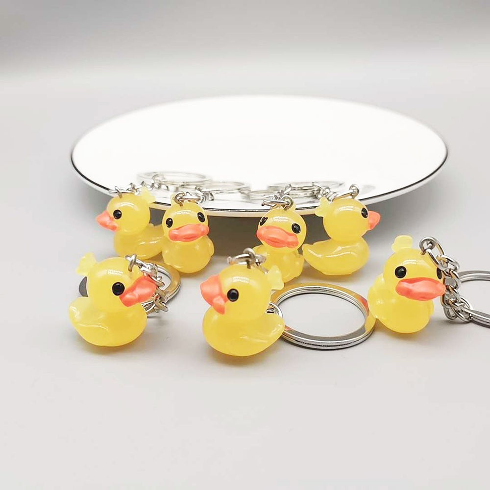 LANFY Mini Car Keyring Lovers Little Yellow DUCK Key Chain Women Cute Hyaluronic Acid Ducks Rubber Keychains/Multicolor