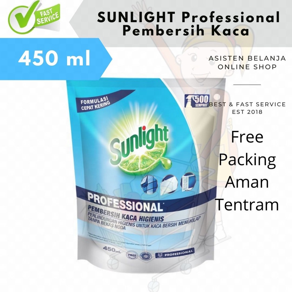 SUNLIGHT Professional Pembersih Kaca Refil 450ml 450 ml Glass Cleaner