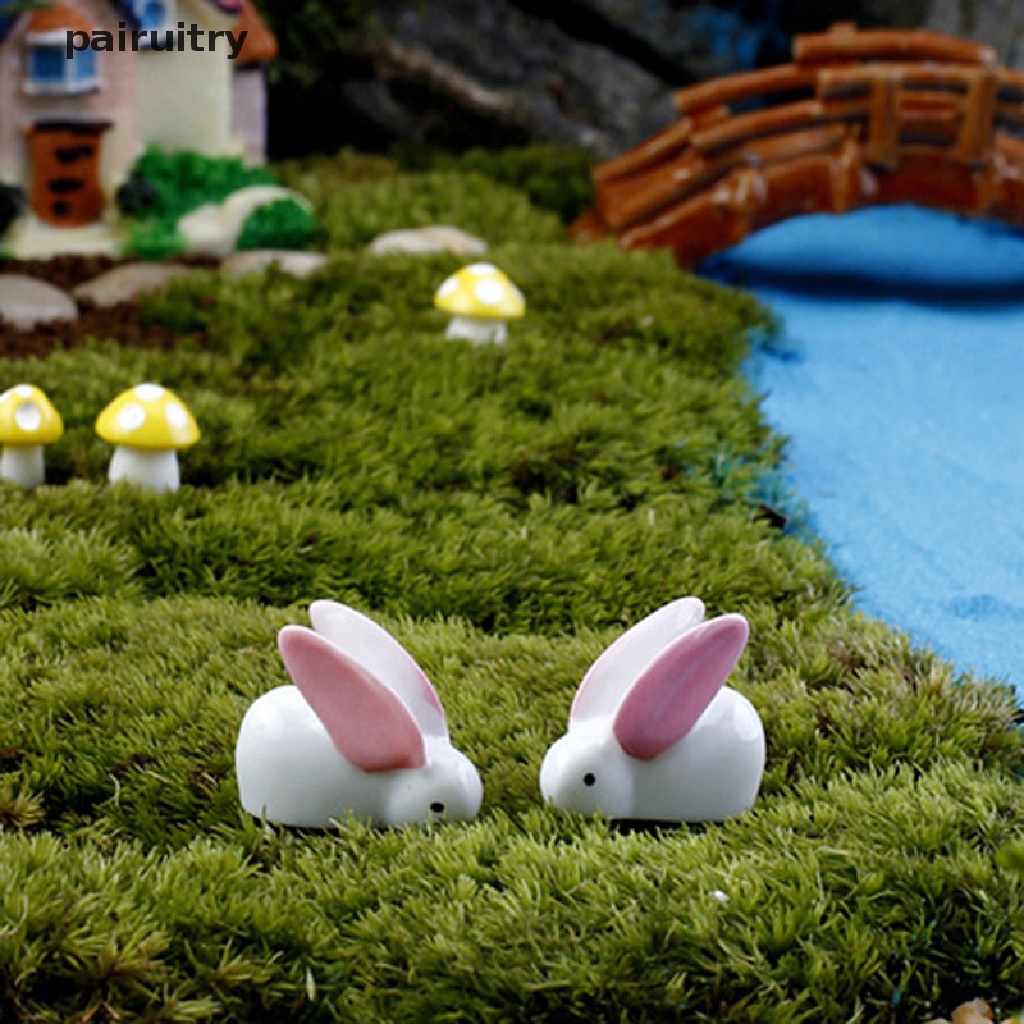 Prt Miniatur Kelinci Bahan Resin Untuk Dekorasi Taman Minifairy Garden