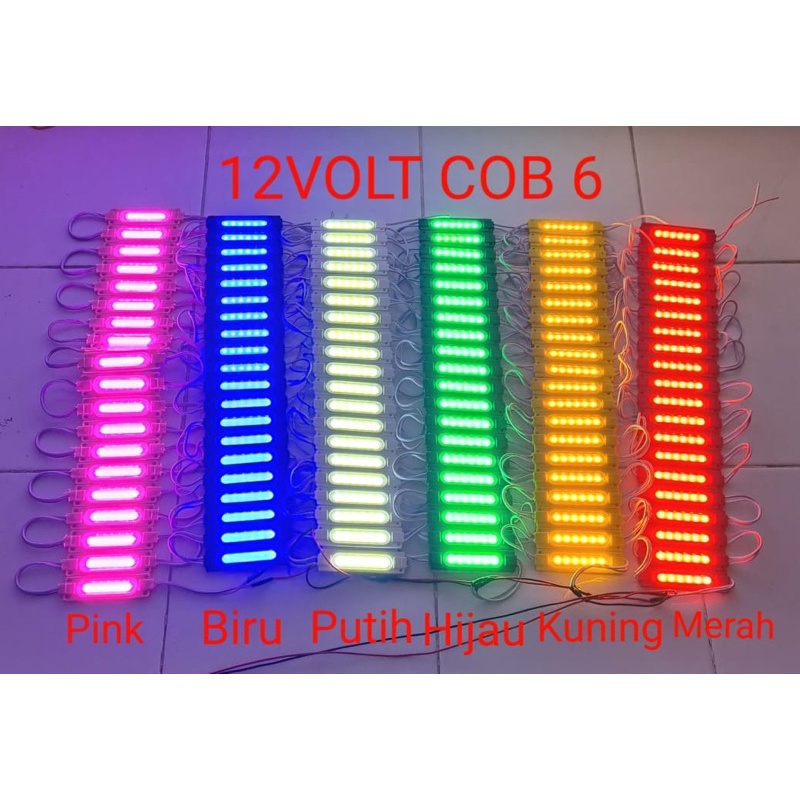 LAMPU LED STRIP COB 6 MATA VARIASI MOTOR & MOBIL 12 VOLT